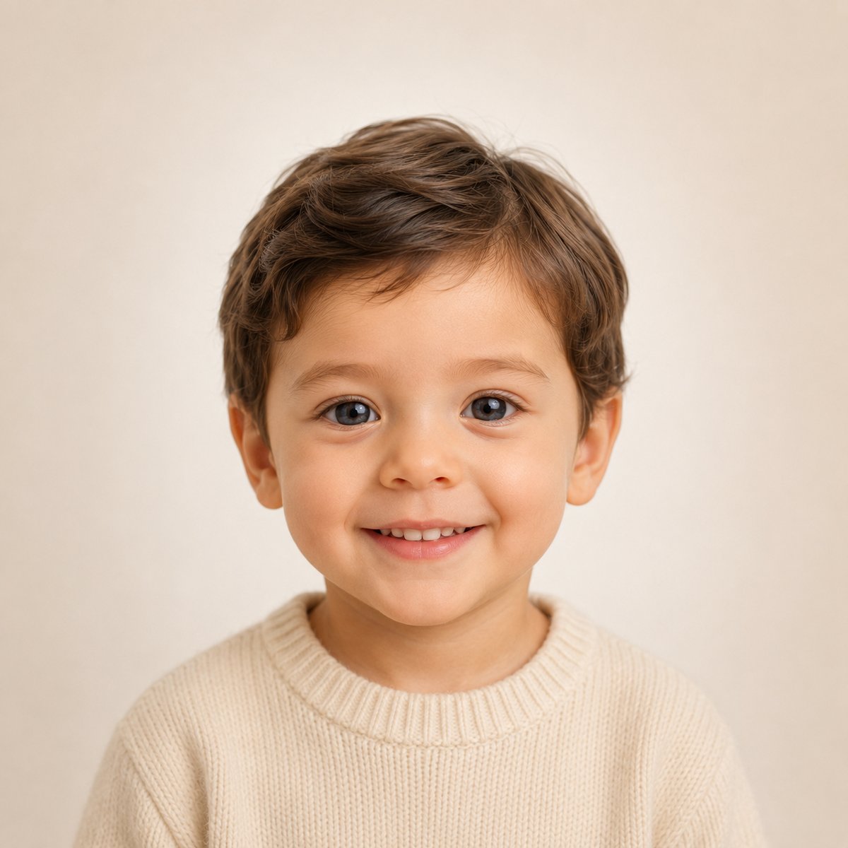 A portrait of the same child at four years old